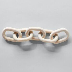 Pale Wood Linked Rings Chain